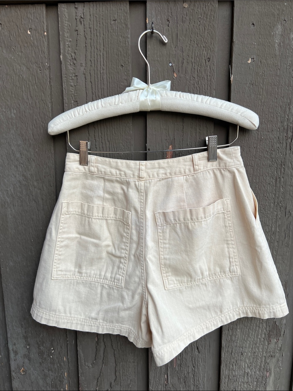 Universal Thread Cream/Light Yellow High-Waist Utility Shorts - Picture 4 of 7